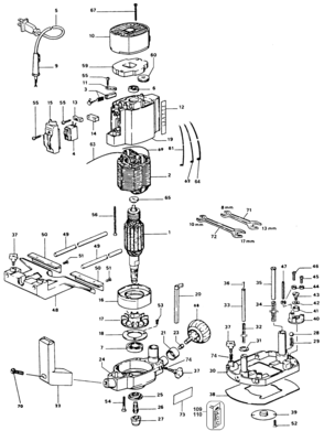 Page A Diagram and Parts List for 3304 1 Black and Decker Router